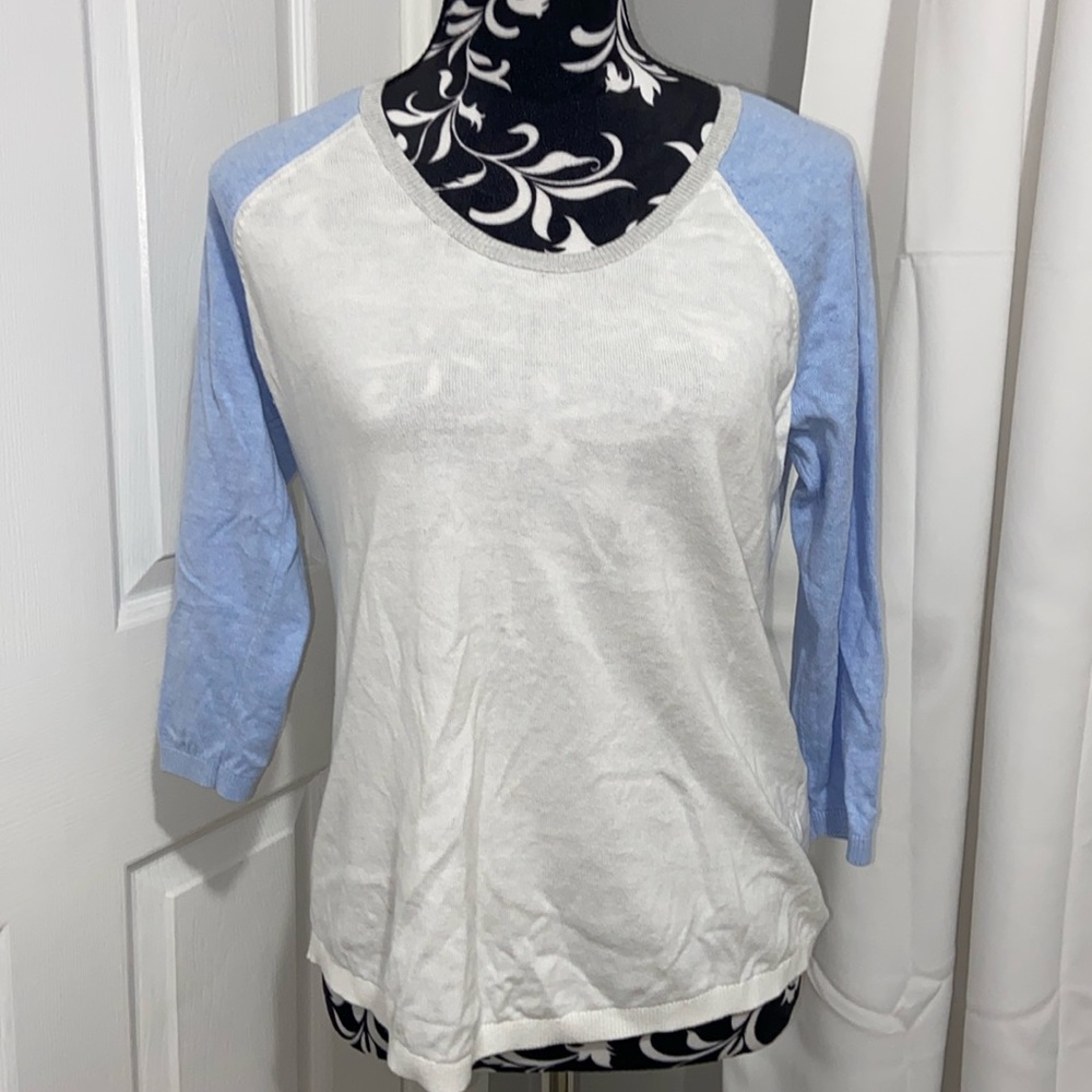 Old Navy baseball raglan high low sweater